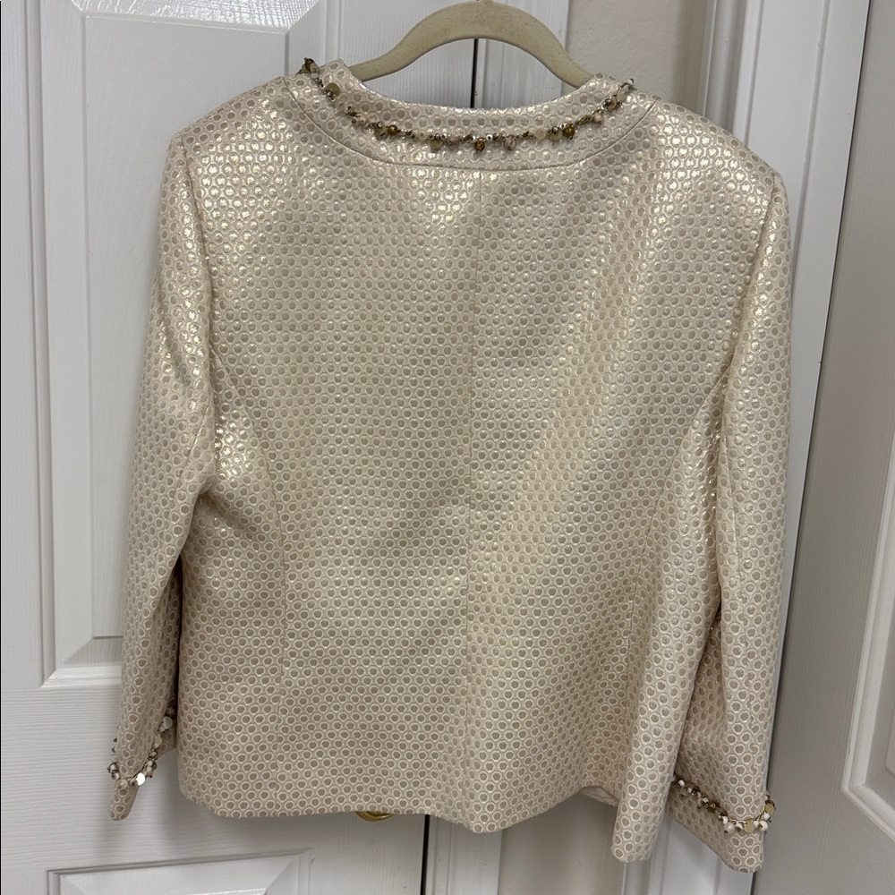 Tahari Beige Textured Women's Blazer - Picture 5 of 6